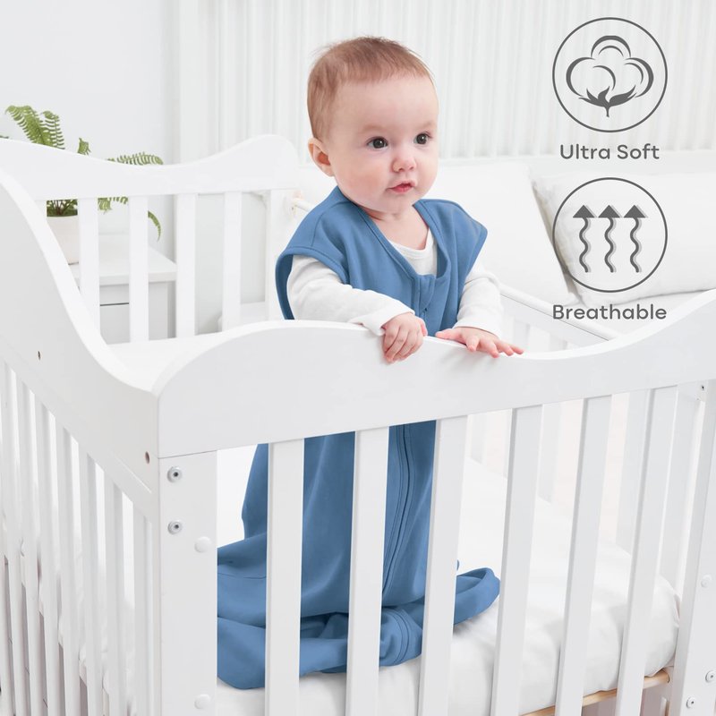 Yoofoss Baby Sleep Sack 12-18 Months Baby Wearable Blanket 100% Organic Cotton 2-Way Zipper TOG 0.5 Toddler Sleeping Sack 3 Pack, Comfy Soft Lightweight (Large)