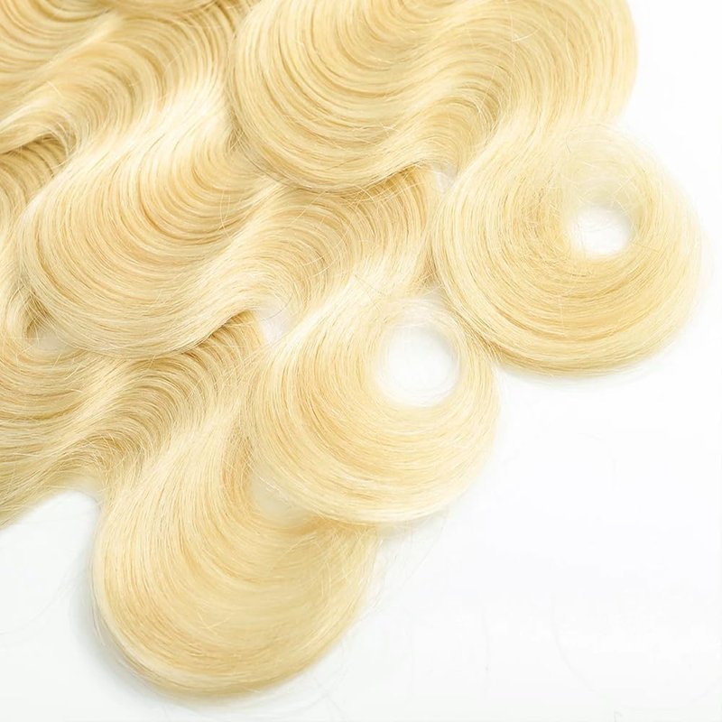 GLSMOSNW Blonde Bundles Human Hair 613 Body Wave Bundles Double Weft Unprocessed Brazilian Virgin Human Hair Extensions 613 Color 08 10 12 Inch