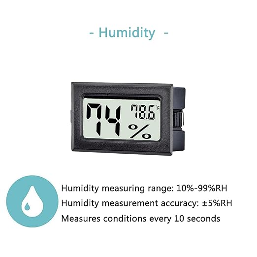 TASOGEN 12 Pack Mini Digital Thermometer Hygrometer Indoor Temperature and Humidity Gauge Meter Monitor Fahrenheit (℉) for Humidor,Greenhouse,Reptile Tank,Home,Jars