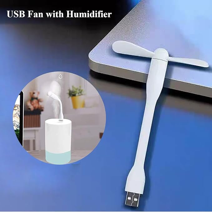 Soseelnee Mini USB Fan, Portable Pocket Fan USB-A Powered Little Cooler, Quiet Operation, for Home Office Car Outdoor Travel- 4 Pack (2 Black+ 2 White)