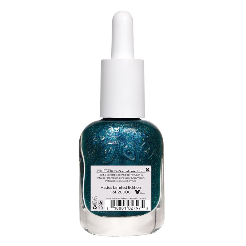 Nailtopia Bio-Sourced Nail Lacquer | Hades - All Natural, Vegan, Quick-Dry - 0.41 oz