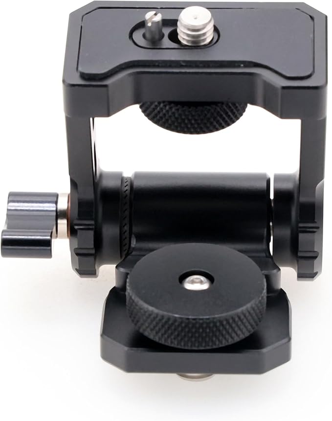 HangTon Monitor Mount Holder Bracket, 360 Tilt Swivel Rotation for Atomos SmallHD Camera Video Monitor, Teradek Wireless Transmission Motor Microphone, 3/8" 1/4" Black