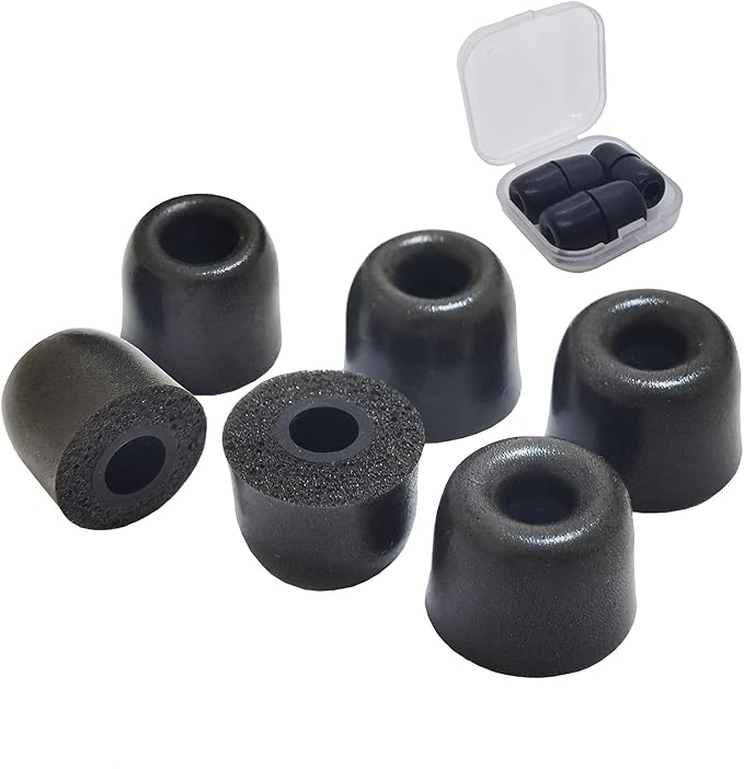 Memory Foam Ear Tips Universal 5 to 7mm Nozzles, 3 Pairs S/M/L, Replacement Earbud Tips for PowerBeats Pro, Beats Flex, JayBird X4 X3 X2, Noise Isolation & Secure Fit