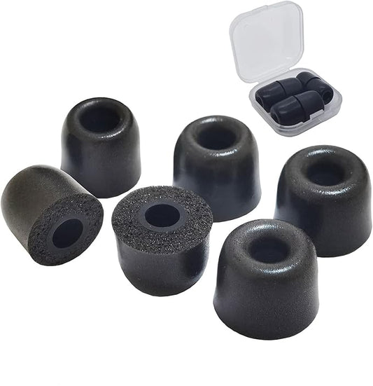 Memory Foam Ear Tips Universal 5 to 7mm Nozzles, 3 Pairs S/M/L, Replacement Earbud Tips for PowerBeats Pro, Beats Flex, JayBird X4 X3 X2, Noise Isolation & Secure Fit
