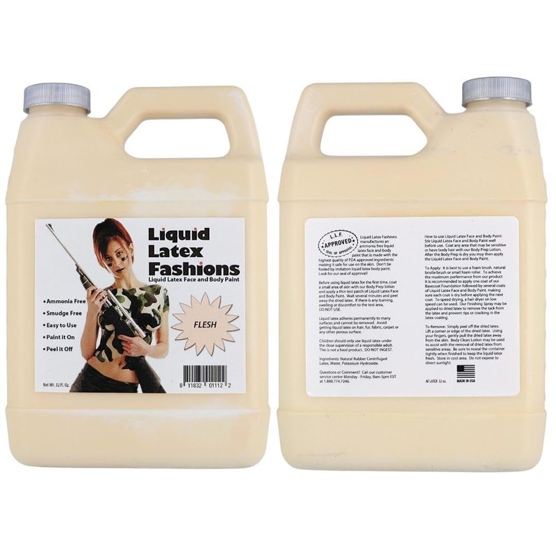 Flesh 32 Fl Oz - Liquid Latex Face and Body Paint, Ammonia Free No Odor, Arts and Crafts Paint for Halloween Zombie Cosplay!