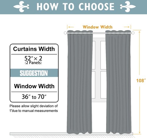 ChrisDowa Room Darkening Curtains - 108-Inch Long Grommet Blackout Panels Set | Thermal Insulated Beige