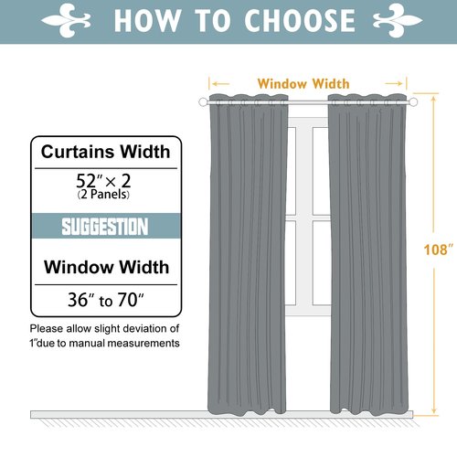 ChrisDowa Room Darkening Curtains 108 Inches Long 2 Panels Set for Living Room, Grommet Thermal Insulated Blackout Curtains for Bedroom (Pink, 52 x 108 Inch)