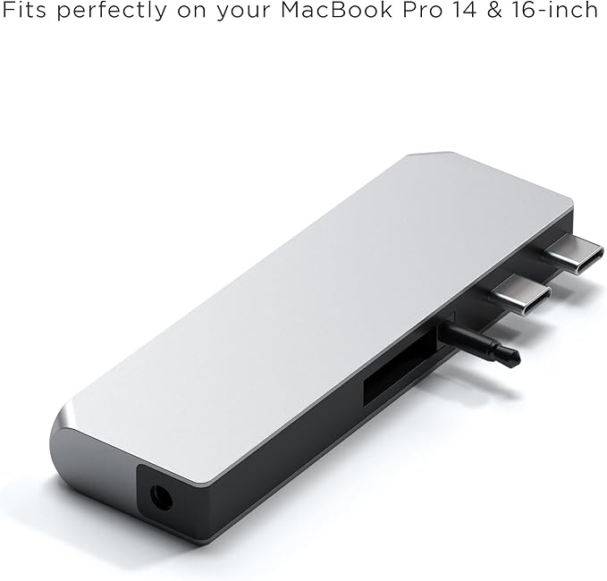 Satechi USB C Hub Multiport Adapter Pro Hub Mini, USBC Dongle with USB4 Port, USB C Data, 2 USB-A Data, Ethernet, Audio Jack, for MacBook Air/Pro M5/M4/M3/M2/M1 - Silver