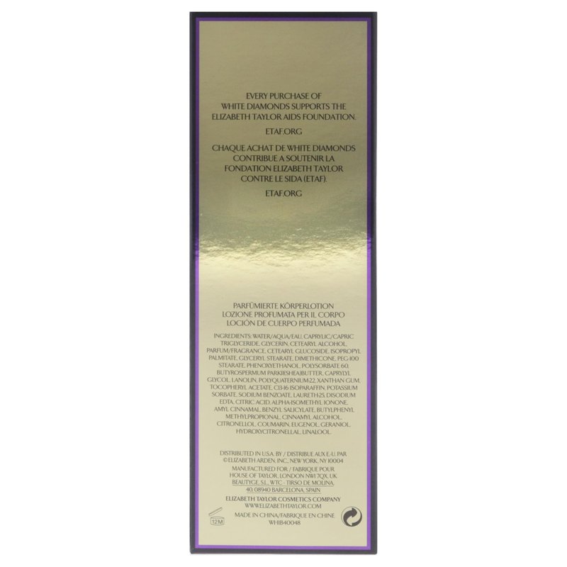 Elizabeth Taylor White Diamonds Body Lotion for Women, 6.8 Ounce