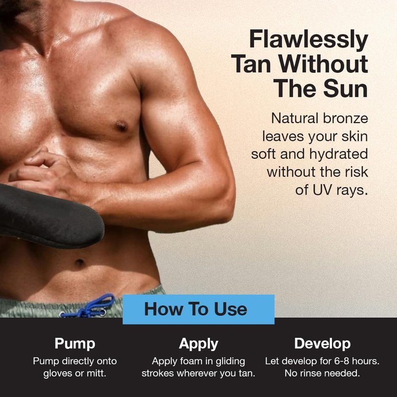 Fake Bake Foam Tanning Water Self Tanner Instant Glow with Hydrating Passion Flower Rejuvenation - Natural Looking Sunless Bronzing for Women & Men - 6.7 oz
