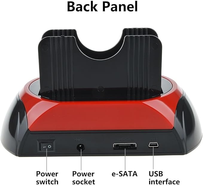 Tccmebius Hard Drive Docking Station, TCC-S862-US USB 2.0 to 2.5 3.5 Inch SATA IDE Dual Slots External Enclosure with All in 1 Card Reader and USB 2.0 Hub for 2.5" 3.5" IDE SATA I/II/III HDD SSD