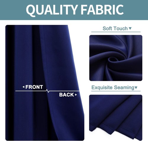 ChrisDowa Small Window Curtains - Grommet Thermal Insulated Room Darkening Panels, Navy Blue (2 Panels, 29 x 40 Inch)