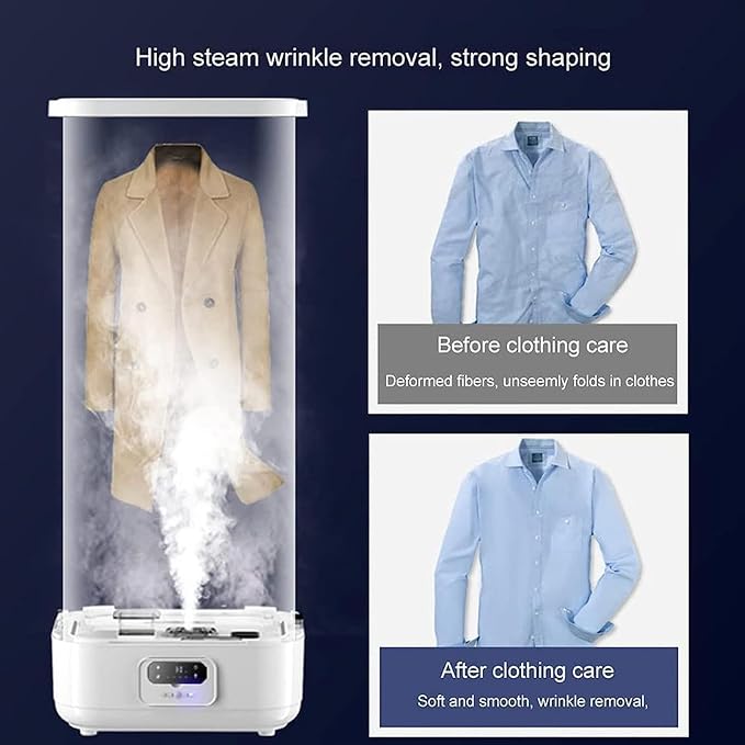 Garment Steamer, Automatic Ironing Machine,Collapsible Automatic Wireless Vertical Steam Iron with Wrinkle Removal Clip, for Clothes & Fabric, One-Key Care, Quick-Drying Steam