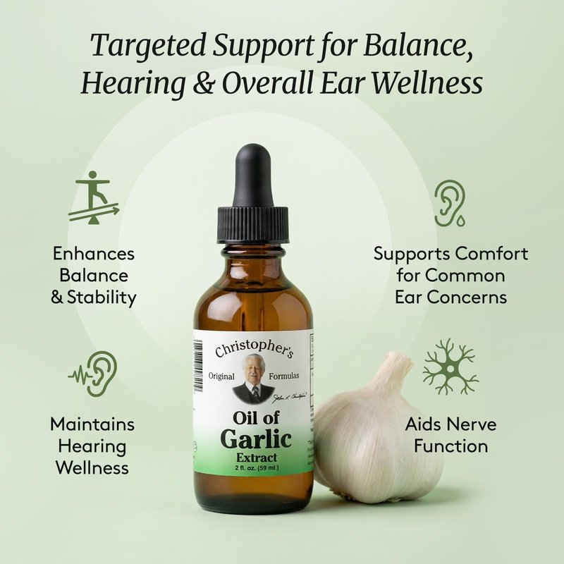 Christopher's Original Formulas Oil of Garlic Extract 2 Ounces - Pack of 2 - Premium Herbal Supplement - Cold-Pressed & Pure Liquid Garlic Oil | Versatile Use
