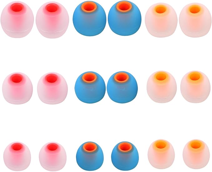 MMYQXI Silicone Replacement Earbud Tips Earbud Covers Ear Tips Fit for in-Ear Headphones (Inner Hole 3.8mm -5.1mm) Earbud Replacement Tips 9 Pairs