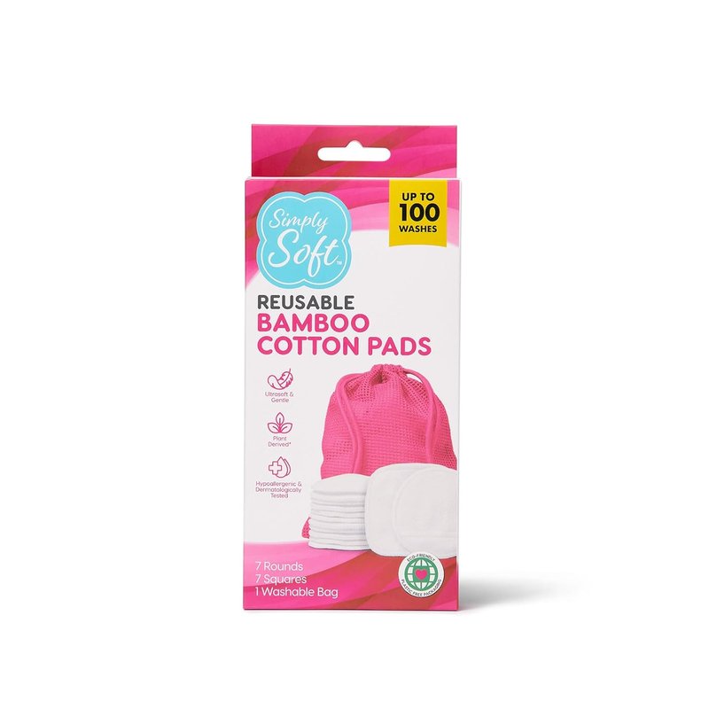Reusable Cotton Rounds - Makeup Remover Pads for All Skin Types | 14 Count, Sustainable & Dermatologically Tested