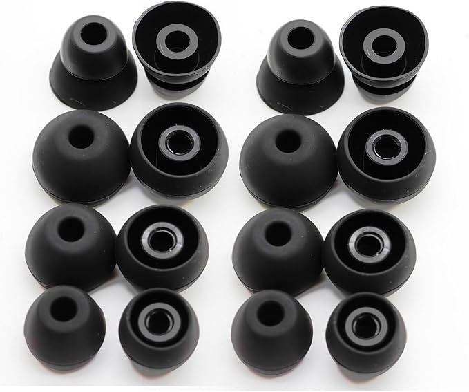 Aginkgo Replacement Ear Tips for Beats Urbeats2.0 Tour2.0 ibeats Beats x, Beats Flex Secure Fit for Powerbeats Pro Silicone Earbuds Washable Sweat-Resistant Noise Isolation 8 Pairs (Black)