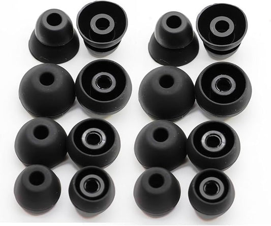 Aginkgo Replacement Ear Tips for Beats Urbeats2.0 Tour2.0 ibeats Beats x, Beats Flex Secure Fit for Powerbeats Pro Silicone Earbuds Washable Sweat-Resistant Noise Isolation 8 Pairs (Black)