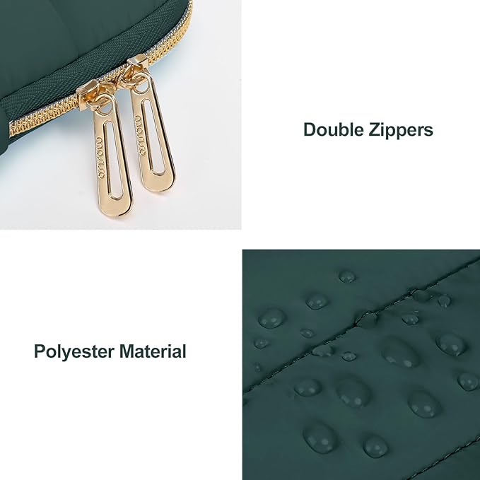 MOSISO Laptop Case 13.3 inch,13-13.3 inch Puffy Laptop Sleeve Compatible with MacBook Neo/Air 13.6 M5 M4 M3 M2 M1/Pro 13/14,HP Dell ASUS Lenovo,Polyester Horizontal Bag with Small Case,Peacock Green