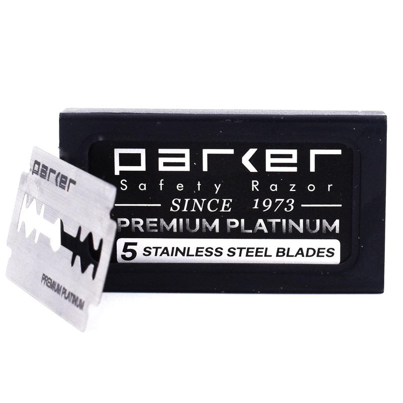Parker 76R Heavyweight Butterfly Open Safety Razor – Gunmetal Finish with Long Knurled Handle for Precision Wet Shaving