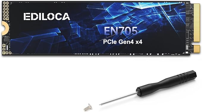 Ediloca 1TB SSD NVMe M.2 2280 PCIe Gen4 x4 Internal Solid State Drive - Up to 5000MB/s, 1TB SSD PS5 Dynamic SLC Cache, PS5 Compatible for Gaming PC Laptop(EN705)