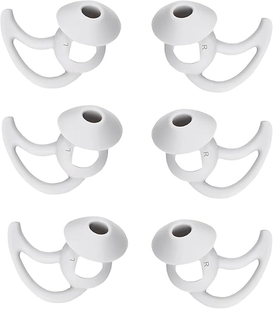 CYADCI 3 Pairs Earbuds Replacement Tips Large，Silver Earbud Tips ，Silicone Eartips Compatible with Bose QuietComfort and Sport Earphones
