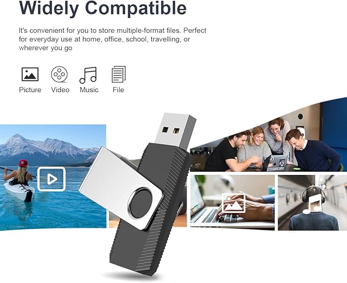Aiibe 64GB Flash Drive 50 Pack USB Flash Drive 64GB USB Drive Bulk Thumb Drives USB 2.0 Memory Stick Zip Drive Multipack, Black
