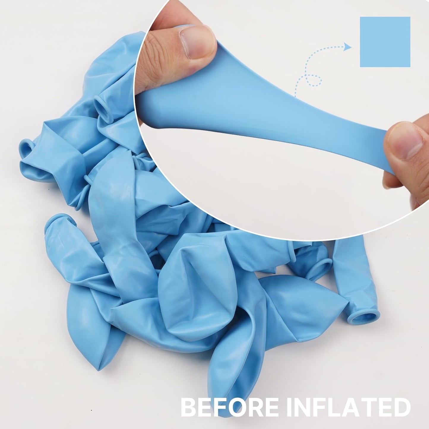 PartyWoo Light Blue Balloons - 101pcs 12 Inch Pastel Aqua Blue for Birthday & Baby Shower Decor