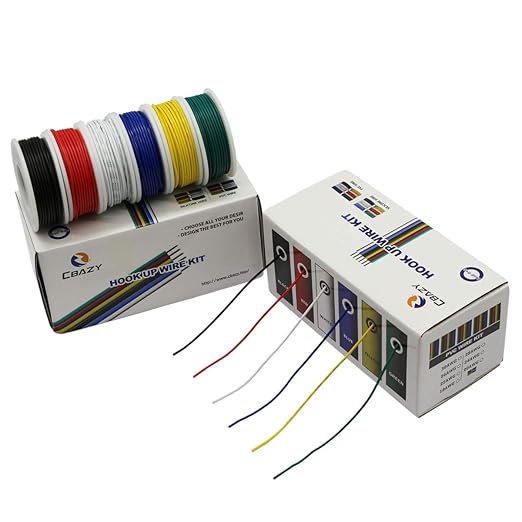 CBAZY Stranded Wire Kit 22 Gauge 6 Colors 26.2feet Each Electrical Wire 22AWG PVC Wire