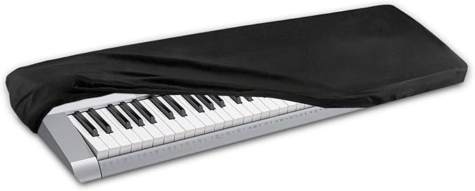 HQRP Elastic Dust Cover - Spandex Stretch Protector, Locking Clasp - 61-76 Key Digital Piano - compatible with Casio LK-265 LK-280 WK-6600 WK-7600 WK-245 - Storage Bag