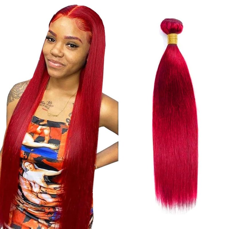 Burgundy Straight Bundles Red Human Hair Bundle Red Straight Bundle Human Hair 28 Inch Burgundy Bundles