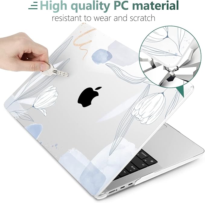 MEEgoodo Case for M5/M4/M3/M2 MacBook Air 13 inch 2026 2025 2024 2022, Fit Model A3449/A3240/A3113/A2681, Case Compatible with MacBook Air 13.6-inch, Floral 33