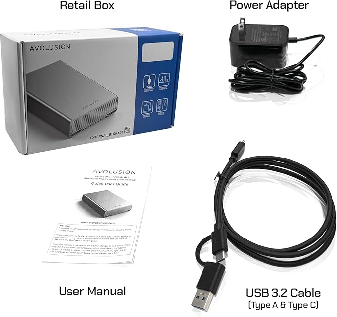 Avolusion PRO-G1 Series 12TB USB 3.2 Gen 2 (10Gbps) External Hard Drive w/USB HUB for Windows or MacOS Desktop PC/Laptop (Silver) (Renewed)
