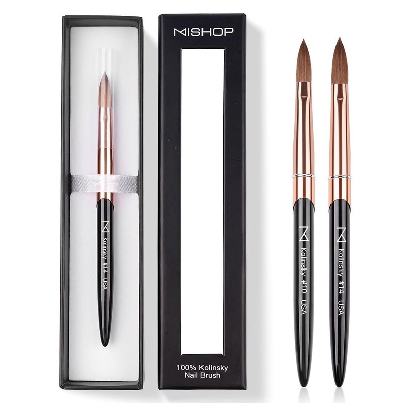 M – Regal 100% Kolinsky Acrylic Nail Brush | Professional Acrylic Nail Sculpting & Application Brush | Premium Nail Art Tool for Nail Technicians & Artists (#12)