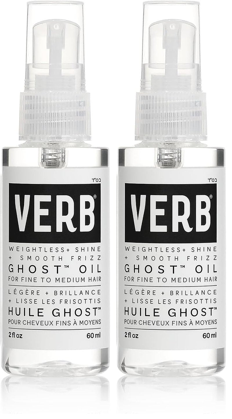 VERB Ghost Oil, 2 fl oz- Weightless Hair Oil for Fine to Medium Hair – Smooths Frizz, Adds Shine – No Parabens, Gluten or Harmful Sulfates, (Pack of 2)