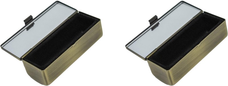Stephanie Imports Set of 2 Rectangular Vintage Lipstick Cases With Glass Mirror (Leopard Print)