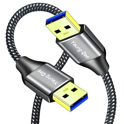 Yeung Qee USB 3.0 A to A Male Cable 3 ft,Super Speed Type A Male to Male Cable USB 3.0 Double End USB Cord for Hard Disk, Cameras,Laptop Cooler, DVD Player and More (3FT/1M)