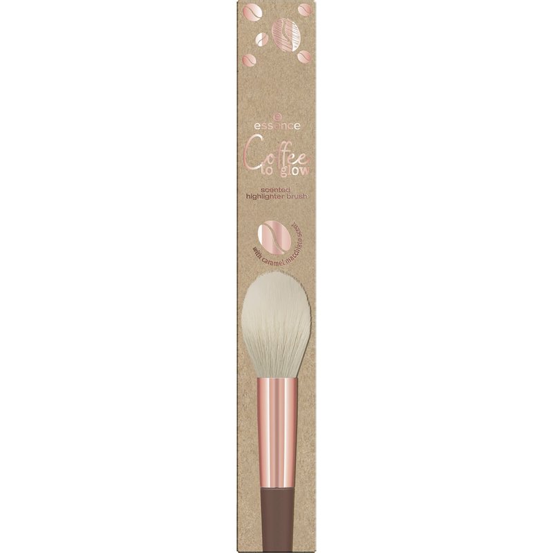 essence | Coffee to Glow Scented Highlighter Brush | Hello, Brew-Triful! | Caramel Macchiato Scent | Super Soft & Extra Gentle | Vegan & Cruelty Free