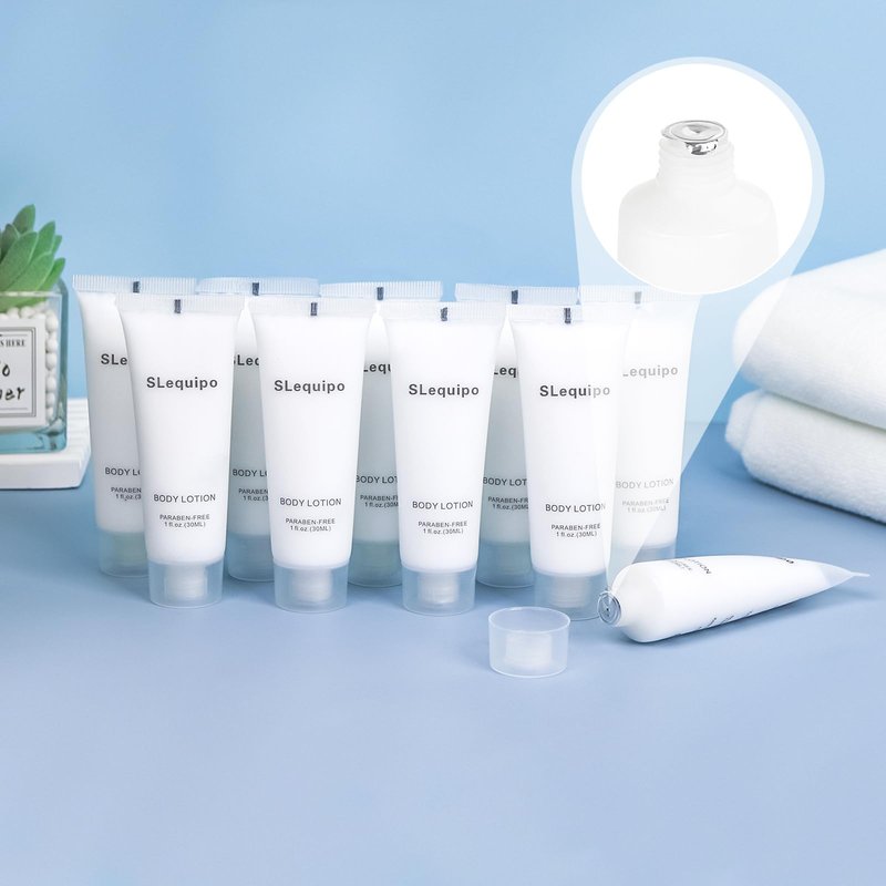 Travel Size Body Lotion Bulk (1 fl oz, 100 Pack), Refreshing Hotel Body Lotion, Mini and Small Size Body Lotion, Guest Hotel Toiletries in Bulk - Mini Body Lotion, Clear Container