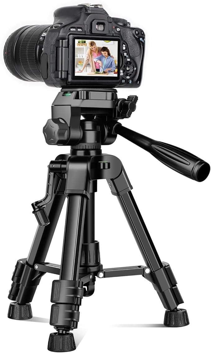 JOILCAN Mini Tripod for Camera, 25" Tabletop Camera Tripod, Portable Travel Tripod with Phone/Tablet Holder, Lightweight Aluminum Tripods for DSLR Phone Spotting Scope