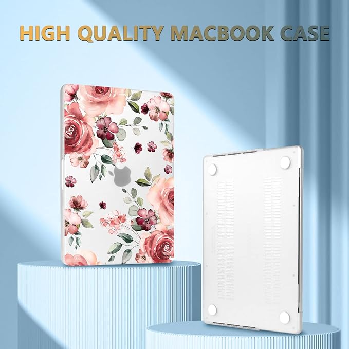 CISSOOK Matte Frosted Floral Hard Shell Case for MacBook Pro 14 Inch 2026 2025 2024 2023 2021 Release Model M5 M4 M3 M2 M1, Case for MacBook Pro 14" with Touch ID