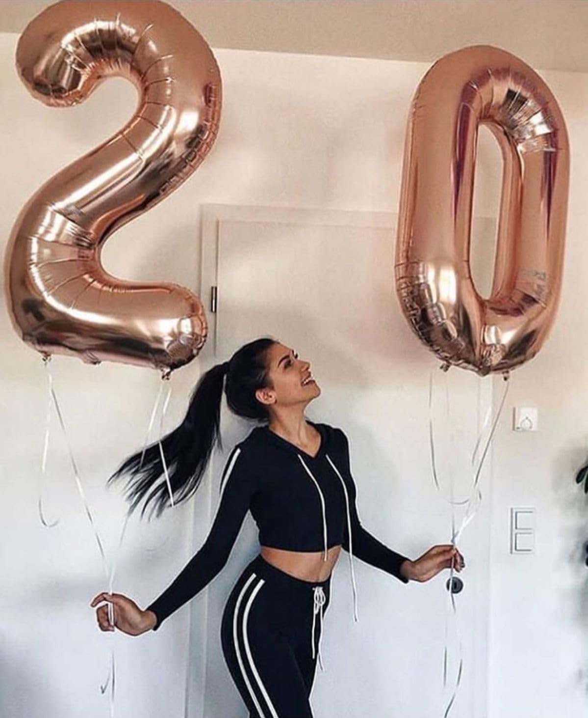 Numbers Rose Gold Balloon - 40 Inch Large Foil Number 20 for Happy Birthday Celebrations & Events