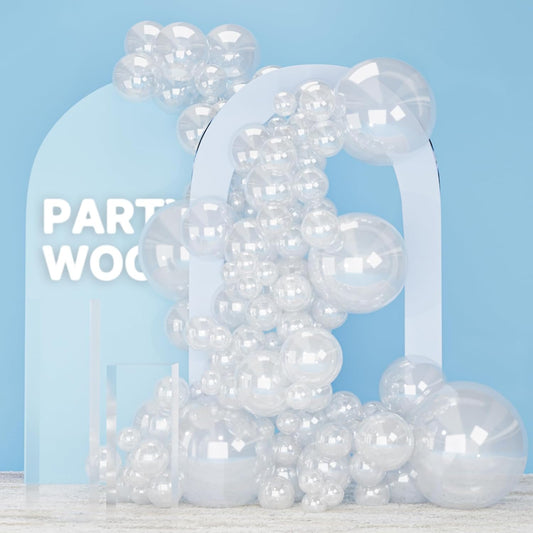 PartyWoo Clear Balloons - 120-Piece Transparent Balloon Arch Kit for Weddings, Graduations & Parties | 18", 12", 10", 5" Sizes
