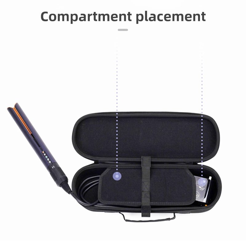 BUBM Travel Case for Airstrait Straightener/Corrale Styler Straightener,Airstrait HT01 Accessories Tools Hard Case, Waterproof Storage Bag - Black