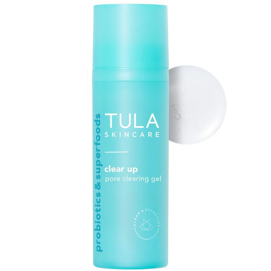 TULA Skin Care Clear Up - Pore Clearing Gel, Facial Serum, Salicylic and Azelaic Acid, Niacinamide, Clears Skin, Exfoliates, Improves Skin Smoothness, Refines the Look of Pores, 1 fl oz.