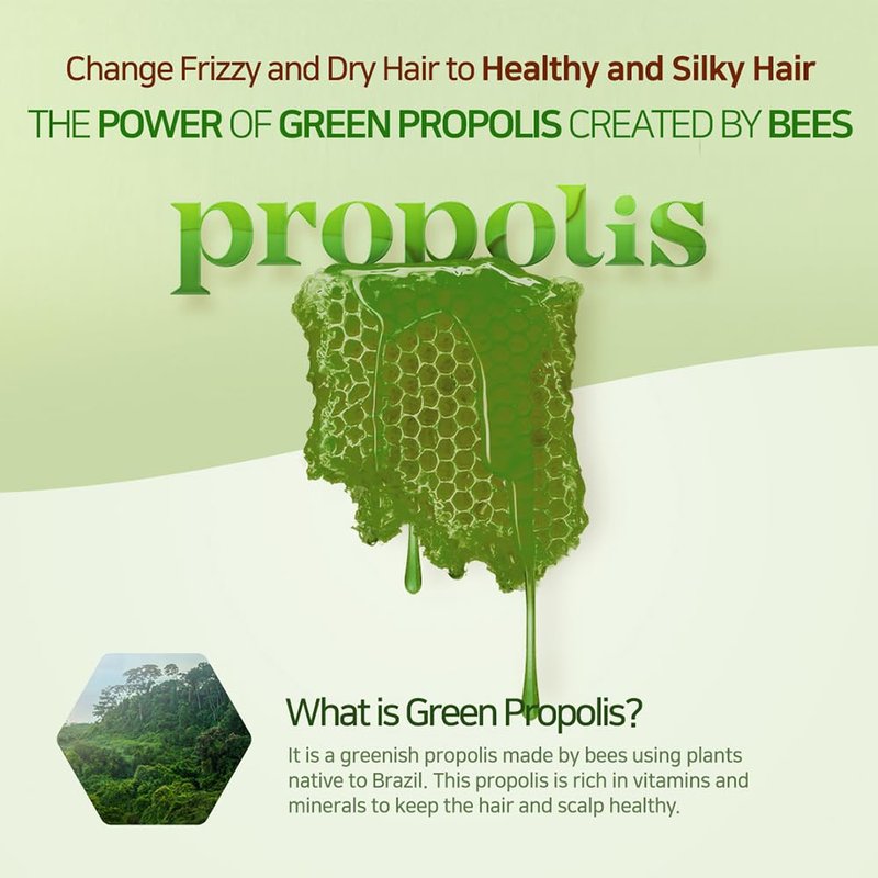 Kerasys Propolis Royal Jelly Extract Green Tea Olive Oil Shiny and Healthy Hair Propolis Green Moisture 33.8 fl oz / 1L (Treatment, 2-Pack)