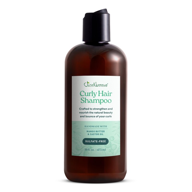 Just Nutritive Shampoo for Curly Hair Sulfate-Free, Hydrating, Frizz Control, Curl Enhancing, Natural Moisturizing Shampoo for Curly, Wavy, and Textured Hair with Aloe Vera & Coconut Oil - 16 Fl Oz.