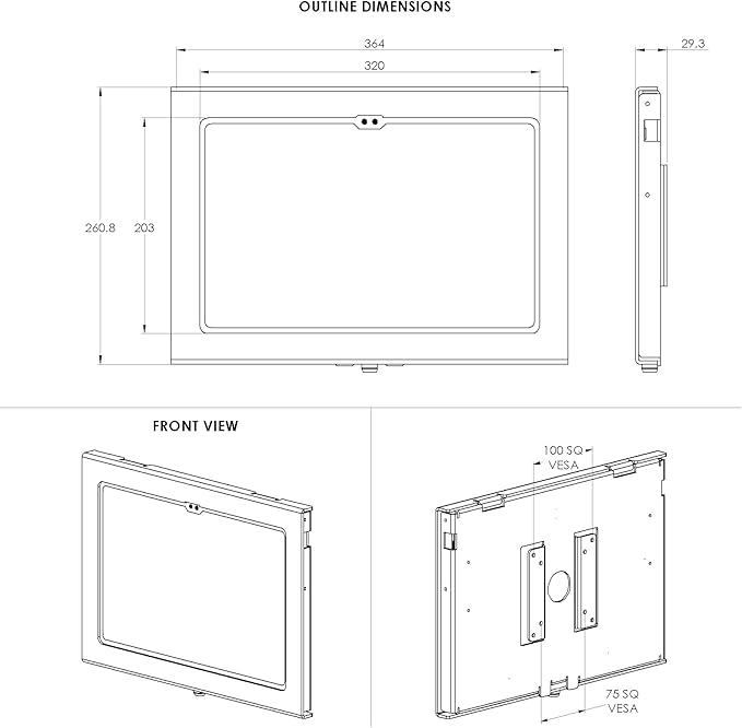 TABcare Locking Anti-Theft Metal Case for iPad Pro 13" 2024/2025 M4/M5 for Kiosk, POS, Store, Show Display, Time Clock (Black)