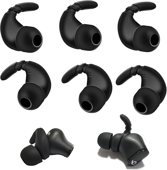 Silicone Ear Hook for Beats Earbuds, Universal Anti-Slip Replacement Ear Tips Compatible with Beats Studio Buds+/Beats Flex, 3 Pairs
