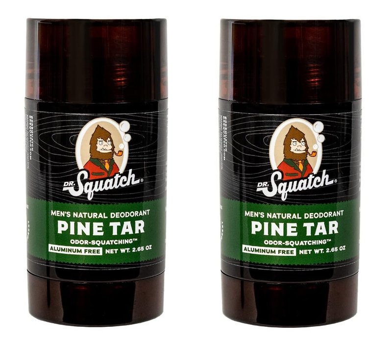 Dr. Squatch Natural Deodorant for Men – Odor-Squatching Men's Deodorant Aluminum Free - Pine Tar 2.65 oz (2 Pack)